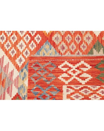 Tappeto Kilim Afghanistan arancione beige 203x300