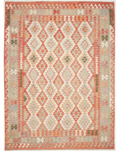 Tappeto Kilim Afghanistan marrone rosso 207x290