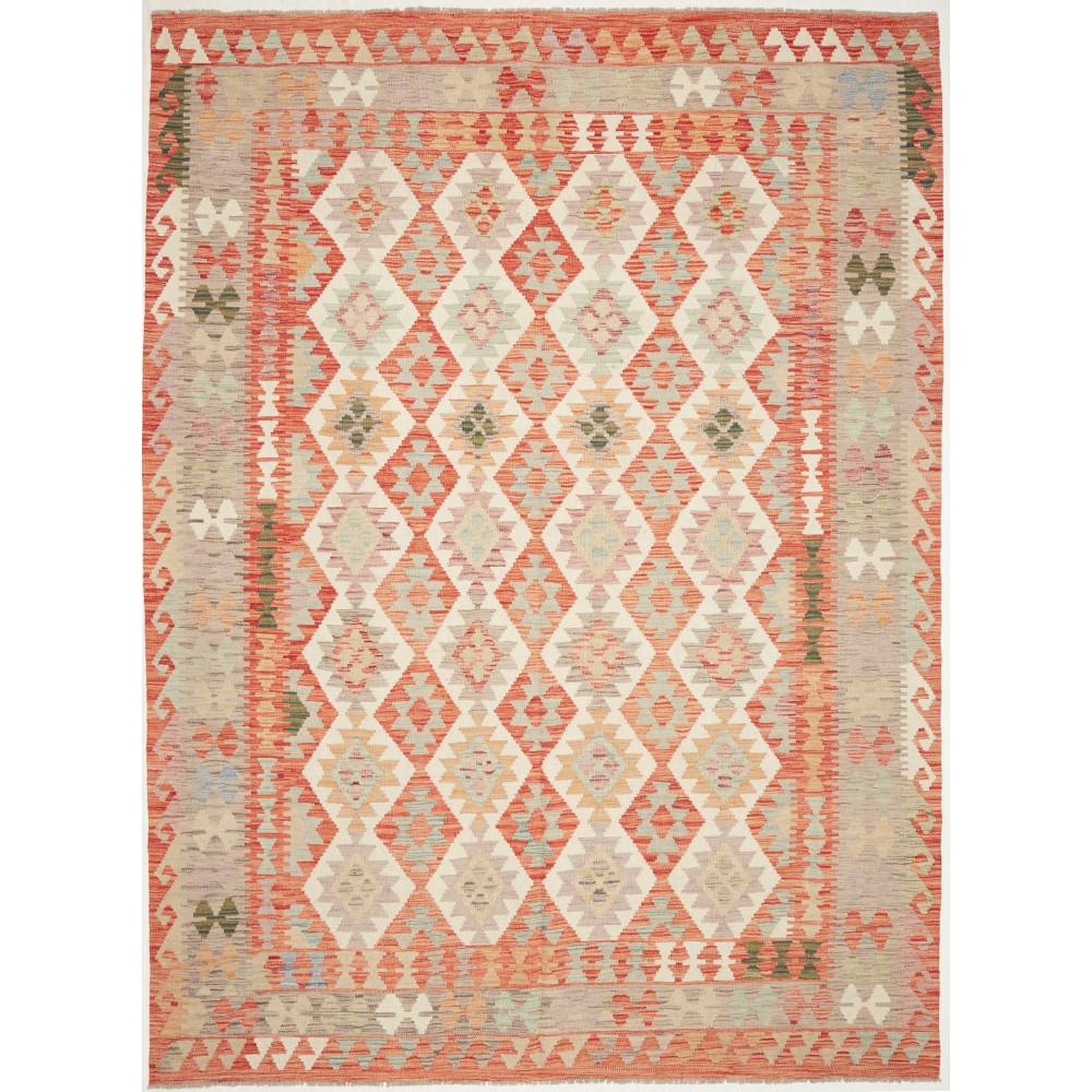 Tappeto Kilim Afghanistan marrone rosso 207x290