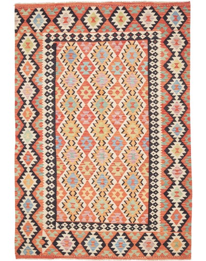 Tappeto Kilim Afghanistan marrone grigio 202x293