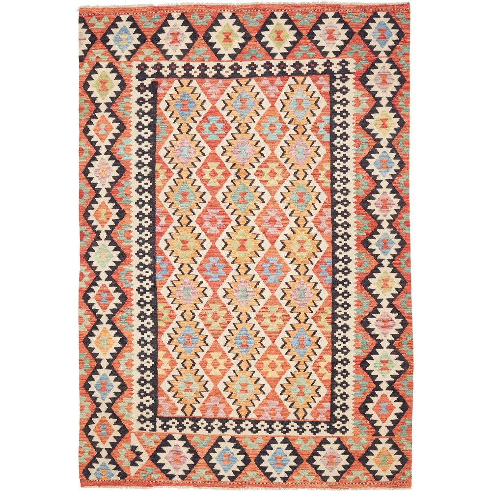 Tappeto Kilim Afghanistan marrone grigio 202x293