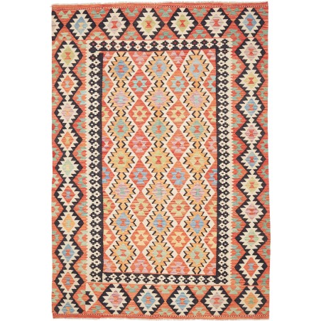 Tappeto Kilim Afghanistan marrone grigio 202x293