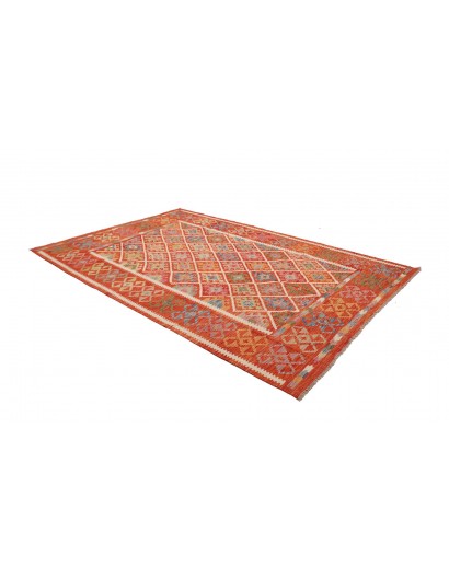 Tappeto Kilim Afghanistan rosso giallo 209x299
