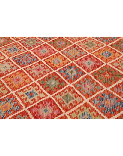 Tappeto Kilim Afghanistan rosso giallo 209x299