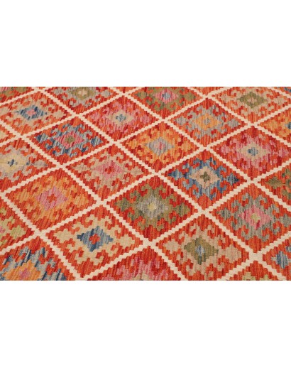 Tappeto Kilim Afghanistan rosso giallo 209x299