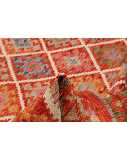 Tappeto Kilim Afghanistan rosso giallo 209x299