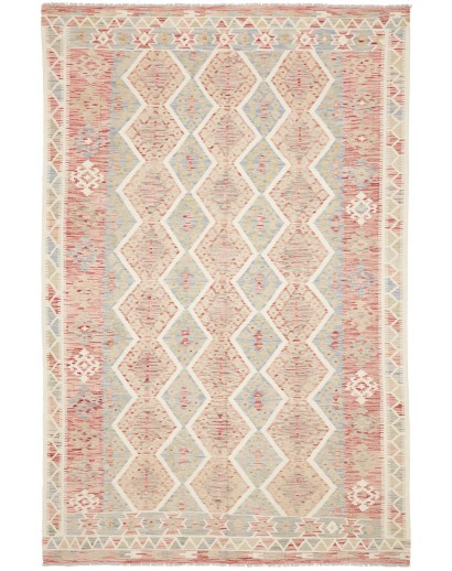 Tappeto Kilim Afghanistan bianco marrone 198x299
