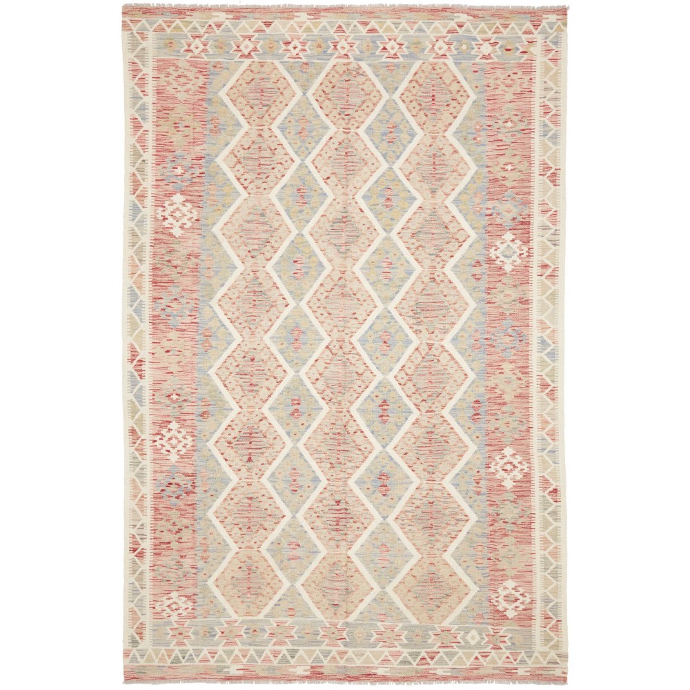 Tappeto Kilim Afghanistan bianco marrone 198x299