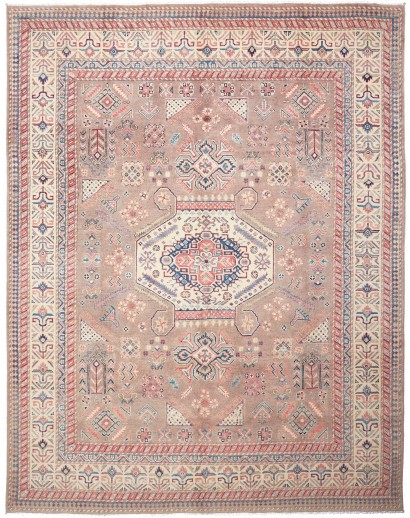 Tappeto Kazak Afghanistan marrone grigio 232x295
