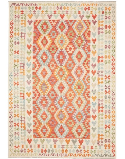 Tappeto Kilim Afghanistan giallo rosso 204x294