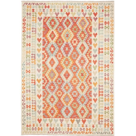 Tappeto Kilim Afghanistan giallo rosso 204x294