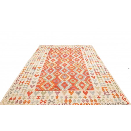 Tappeto Kilim Afghanistan giallo rosso 204x294
