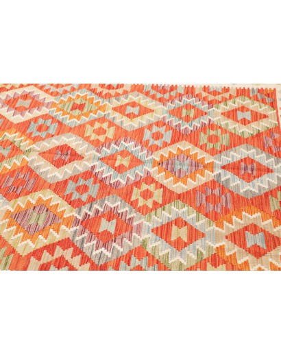 Tappeto Kilim Afghanistan giallo rosso 204x294