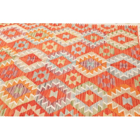 Tappeto Kilim Afghanistan giallo rosso 204x294