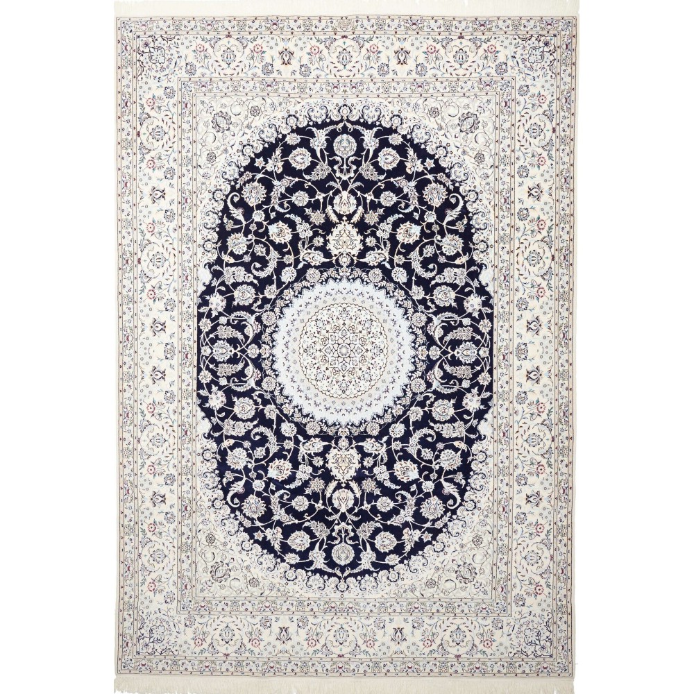Tappeto Nain 6La Persia bianco grigio 214x305 Tappeto Nain 6La Persia bianco grigio 214x305