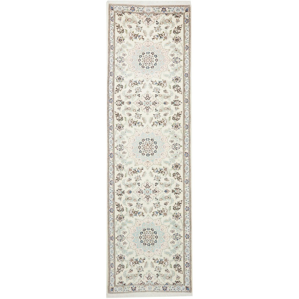 Tappeto Nain 9La Persia bianco grigio 80x286 Tappeto Nain 9La Persia bianco grigio 80x286