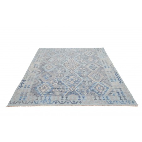 Tappeto Kilim Afghanistan azzurro grigio 181x234
