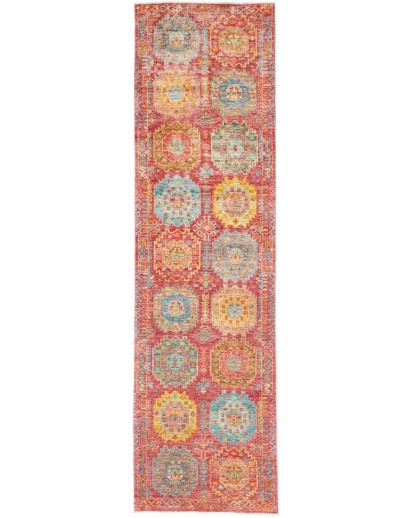 Tappeto Tribal Pakistan marrone bianco 75x278