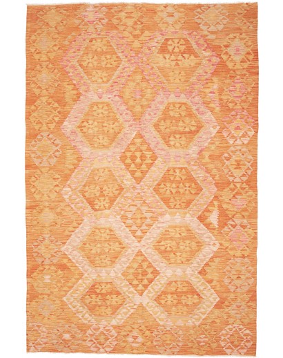 Tappeto Kilim Afghanistan arancione marrone 201x305