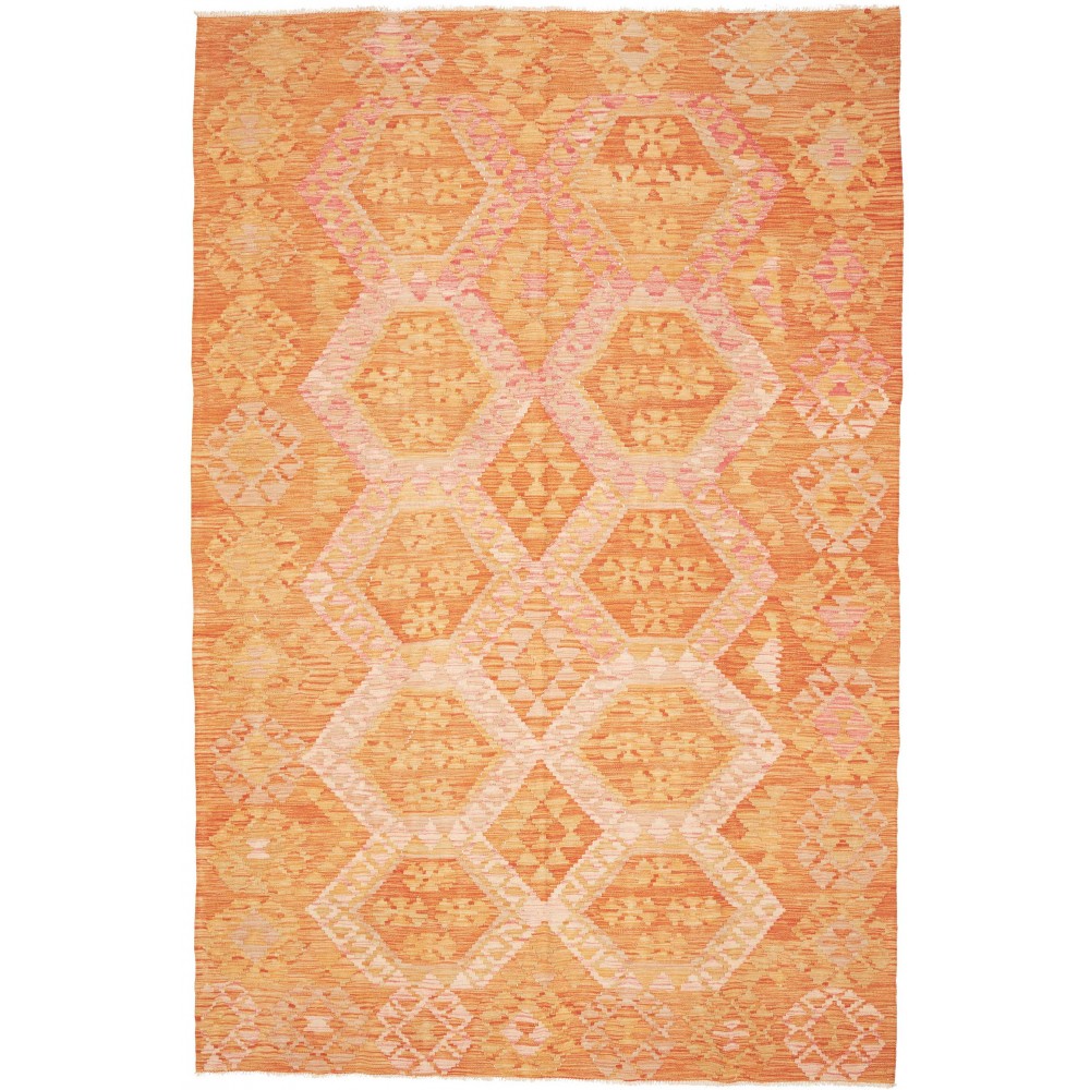 Tappeto Kilim Afghanistan arancione marrone 201x305