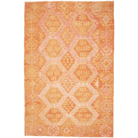 Tappeto Kilim Afghanistan arancione marrone 201x305