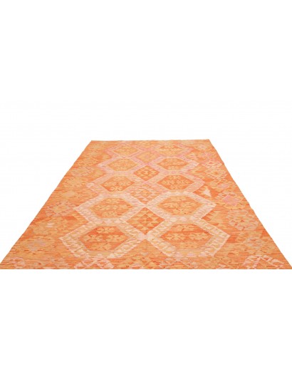 Tappeto Kilim Afghanistan arancione marrone 201x305