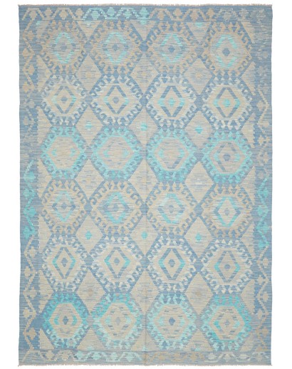 Tappeto Kilim Afghanistan azzurro beige 201x295