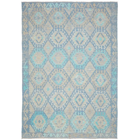 Tappeto Kilim Afghanistan azzurro beige 201x295