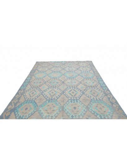 Tappeto Kilim Afghanistan azzurro beige 201x295
