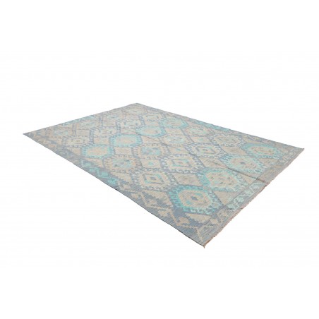 Tappeto Kilim Afghanistan azzurro beige 201x295
