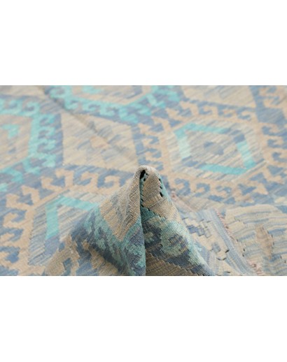 Tappeto Kilim Afghanistan azzurro beige 201x295