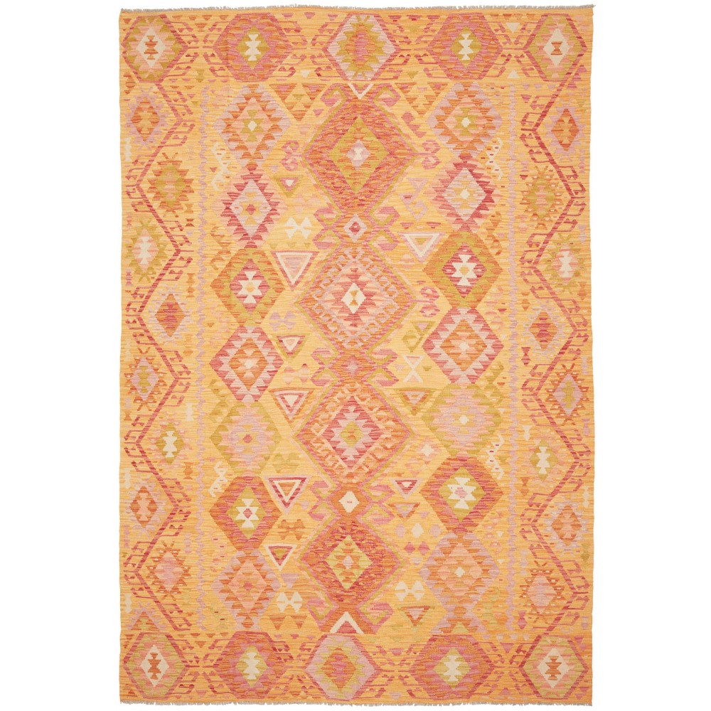 Tappeto Kilim Afghanistan arancione marrone 206x299