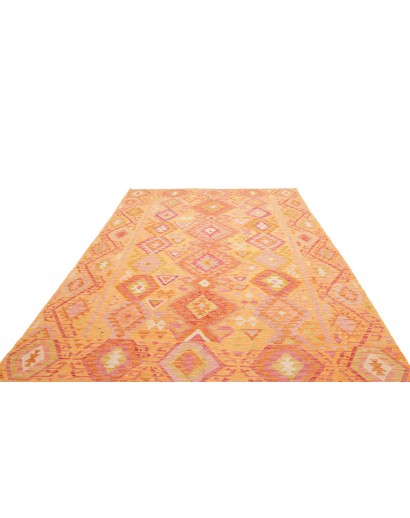 Tappeto Kilim Afghanistan arancione marrone 206x299