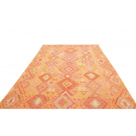 Tappeto Kilim Afghanistan arancione marrone 206x299
