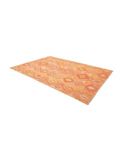 Tappeto Kilim Afghanistan arancione marrone 206x299