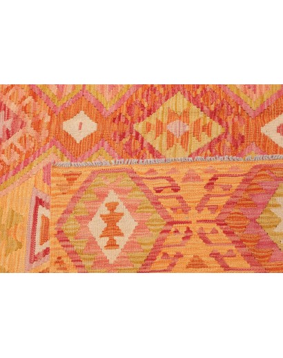 Tappeto Kilim Afghanistan arancione marrone 206x299