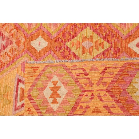 Tappeto Kilim Afghanistan arancione marrone 206x299