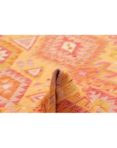 Tappeto Kilim Afghanistan arancione marrone 206x299