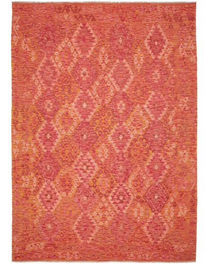 Tappeto Kilim Afghanistan rosso arancione 208x292