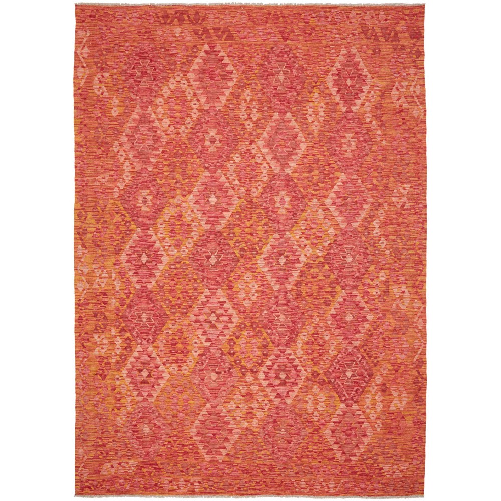 Tappeto Kilim Afghanistan rosso arancione 208x292
