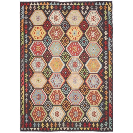 Tappeto Kilim Afghanistan grigio beige 206x290