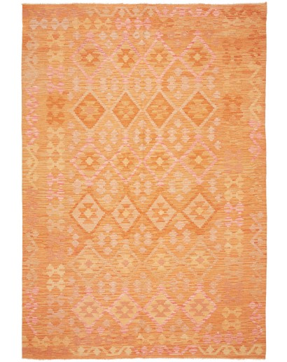 Tappeto Kilim Afghanistan arancione beige 200x291