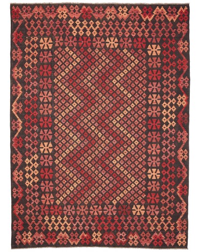 Tappeto Kilim Afghanistan grigio rosso 204x290