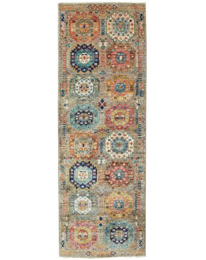 Tappeto Tribal Pakistan marrone grigio 80x243