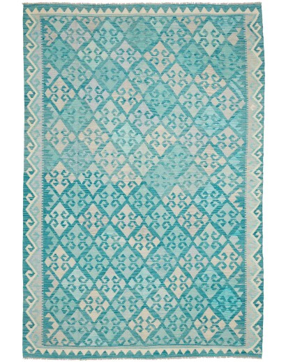 Tappeto Kilim Afghanistan azzurro beige 201x297