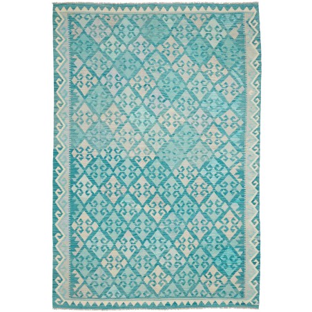Tappeto Kilim Afghanistan azzurro beige 201x297