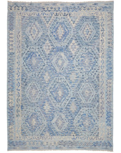 Tappeto Kilim Afghanistan azzurro grigio 209x289