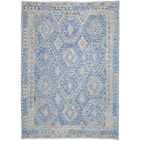 Tappeto Kilim Afghanistan azzurro grigio 209x289