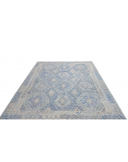 Tappeto Kilim Afghanistan azzurro grigio 209x289