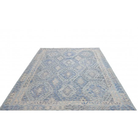 Tappeto Kilim Afghanistan azzurro grigio 209x289